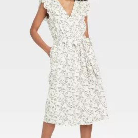 A New Day Floral Ruffle Wrap Maxi Dress - XL - Picture 2 of 8